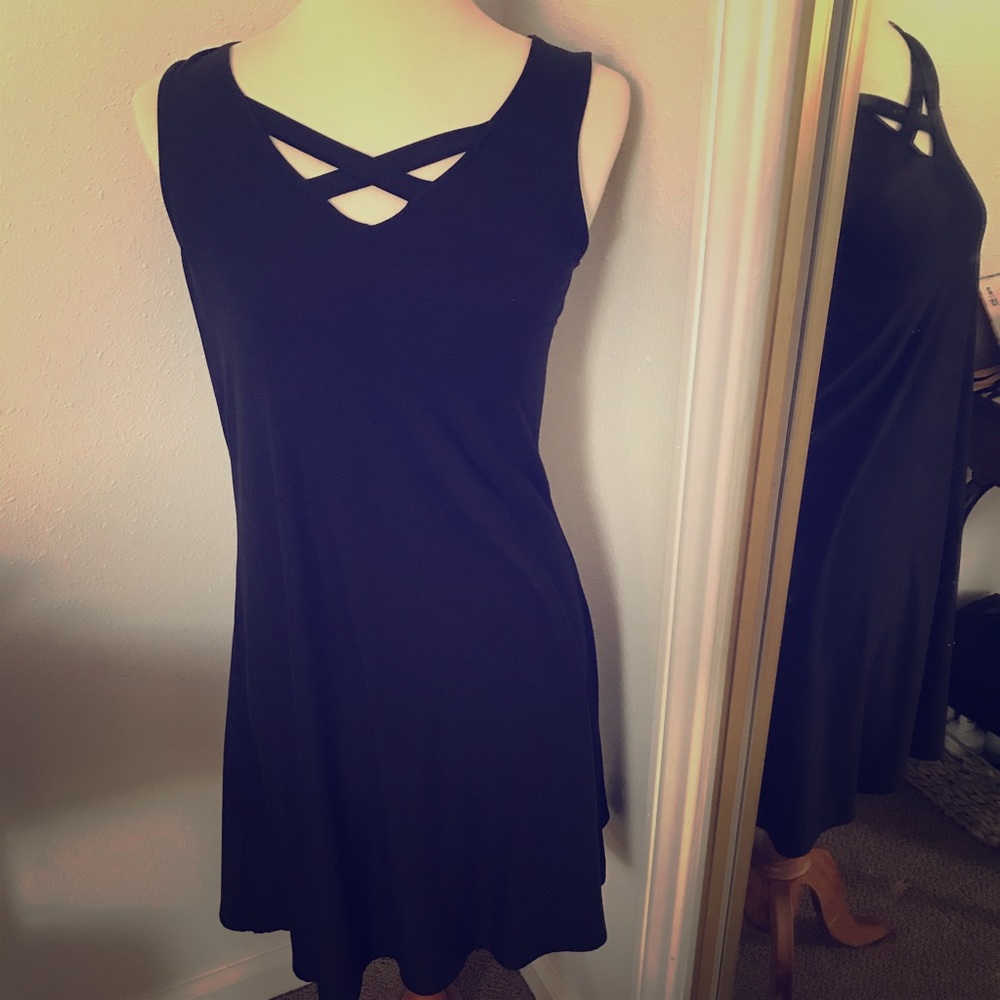 Little Black Dress With X Chest